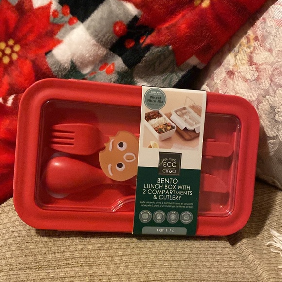 ❤️NWT ECO Circoa Bento Lunch Box within 2 Compartments & Cutlery - Picture 1 of 12